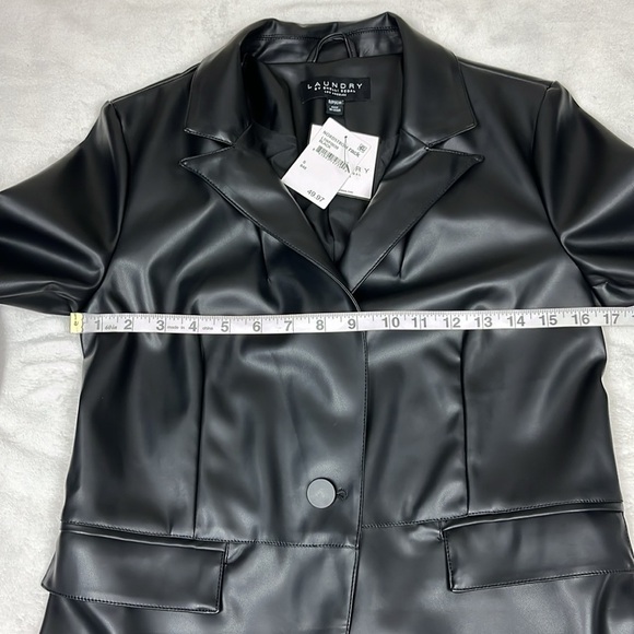 NWT Laundry By Shelli Segal Polyurethane Notched Collar Single Button Blazer S - Picture 11 of 15